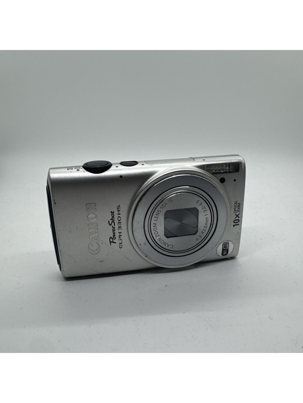 Canon PowerShot ELPH 330 HS Compact Camera Silver 12.1MP 10x Zoom Wi-Fi Works